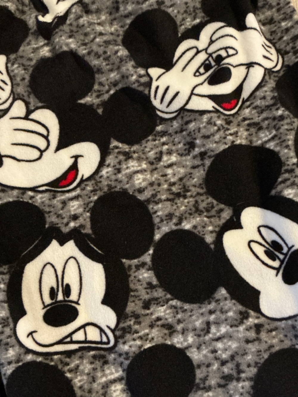 Disney Black & Grey Mickey Mouse Face Print Joggers - Picture 3 of 3
